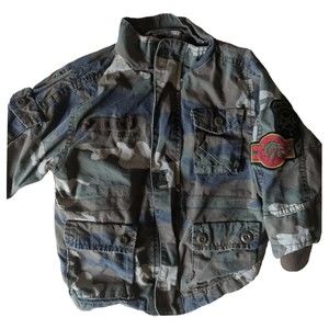 The Childrens Place Utility Field Jacket Green Camo Toddler Size 18 Months